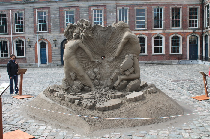 Dublin Castle, sculture di sabbia